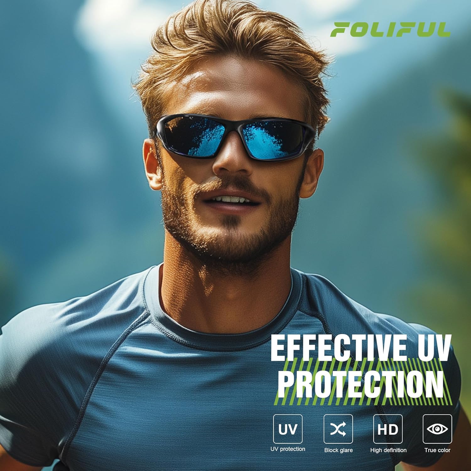 3 Pack Polarized Sports Sunglasses for Men, Mens Sunglasses Wrap Around UV Protection for Cycling Fishing Driving - Image 3