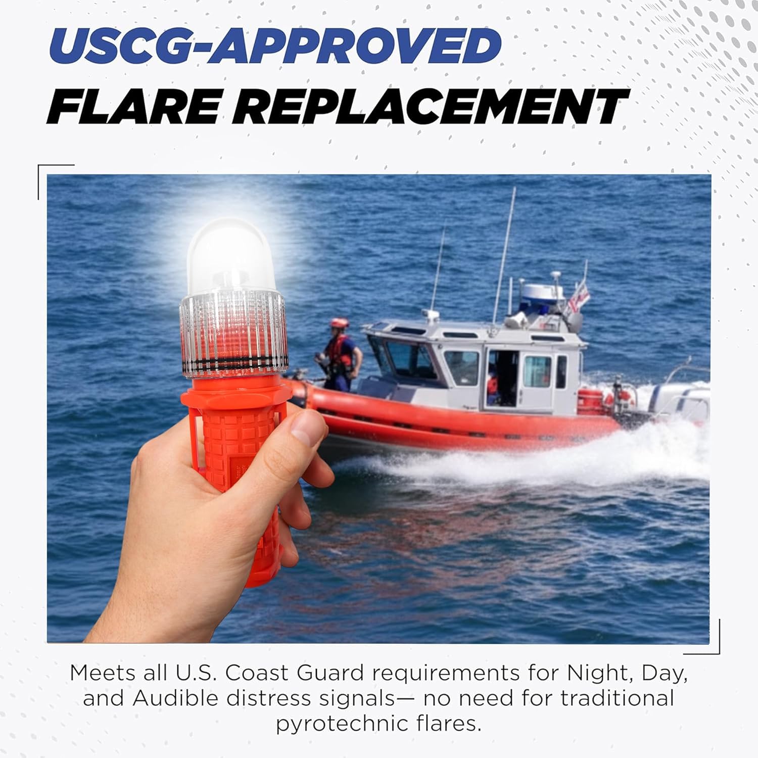 TEKTITE® SOSeFLARE 5 NO MORE FLARES! Electronic Boat Distress Flare - USCG & SOLAS Compliant Marine Safety Signal - Nighttime SOS Emergency Light - Waterproof Handheld LED Locator for Boats. - Image 4