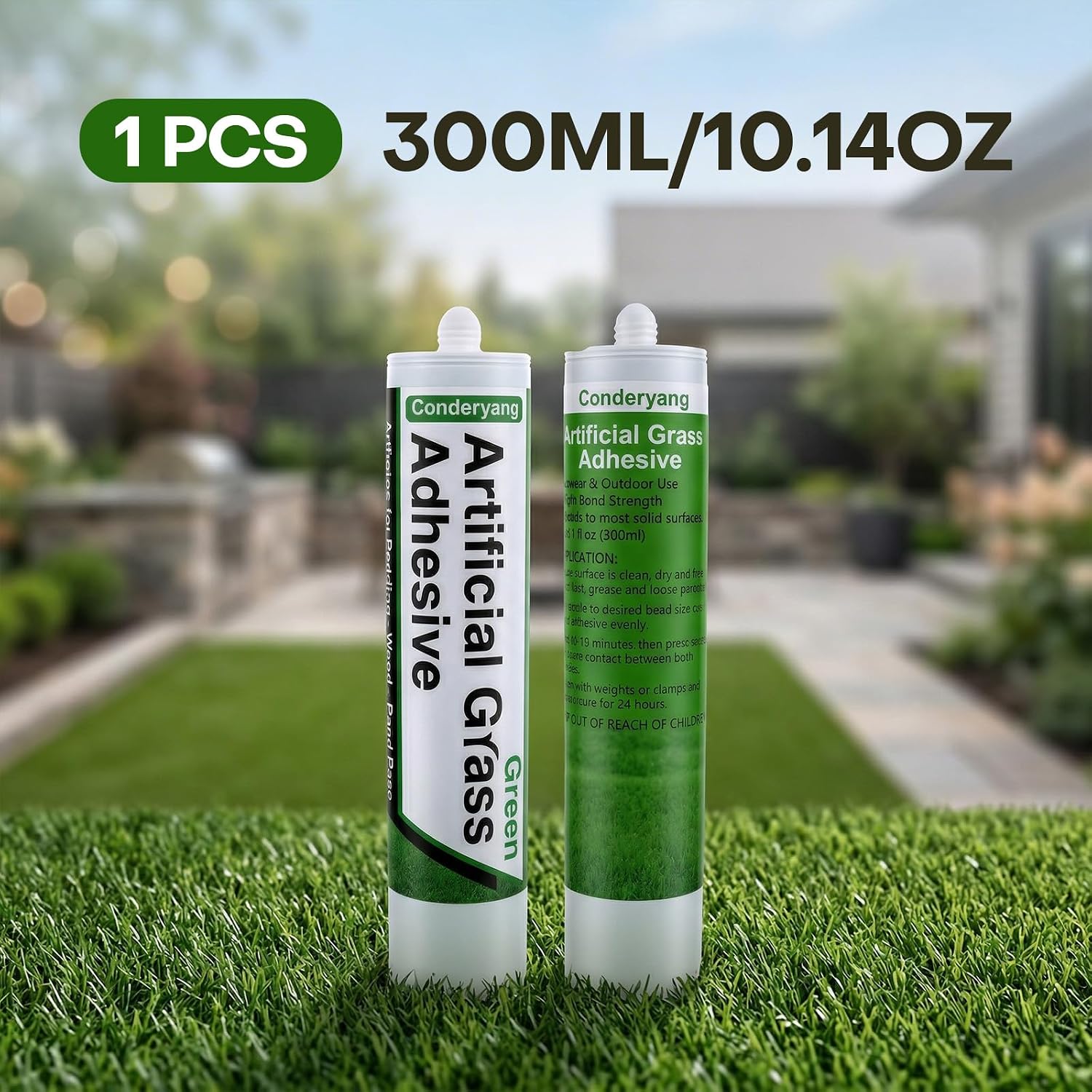 1 Tube of Turf Glue for Artificial Grass, 10 oz Concentrate Lawn Paint, Polymer Adhesive, Polyurethane Based, Weatherproof, Carpet Adhesive for Patio & Garden Synthetic Surfaces (No Caulk Gun) - Image 2