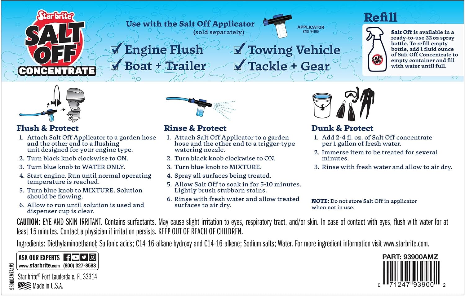 STAR BRITE Salt Off Concentrate - Ultimate Salt Remover Wash & Marine Engine Flush for Boats, Vehicles, Trailers, and More - 128 OZ Gallon (093900N) - Image 2