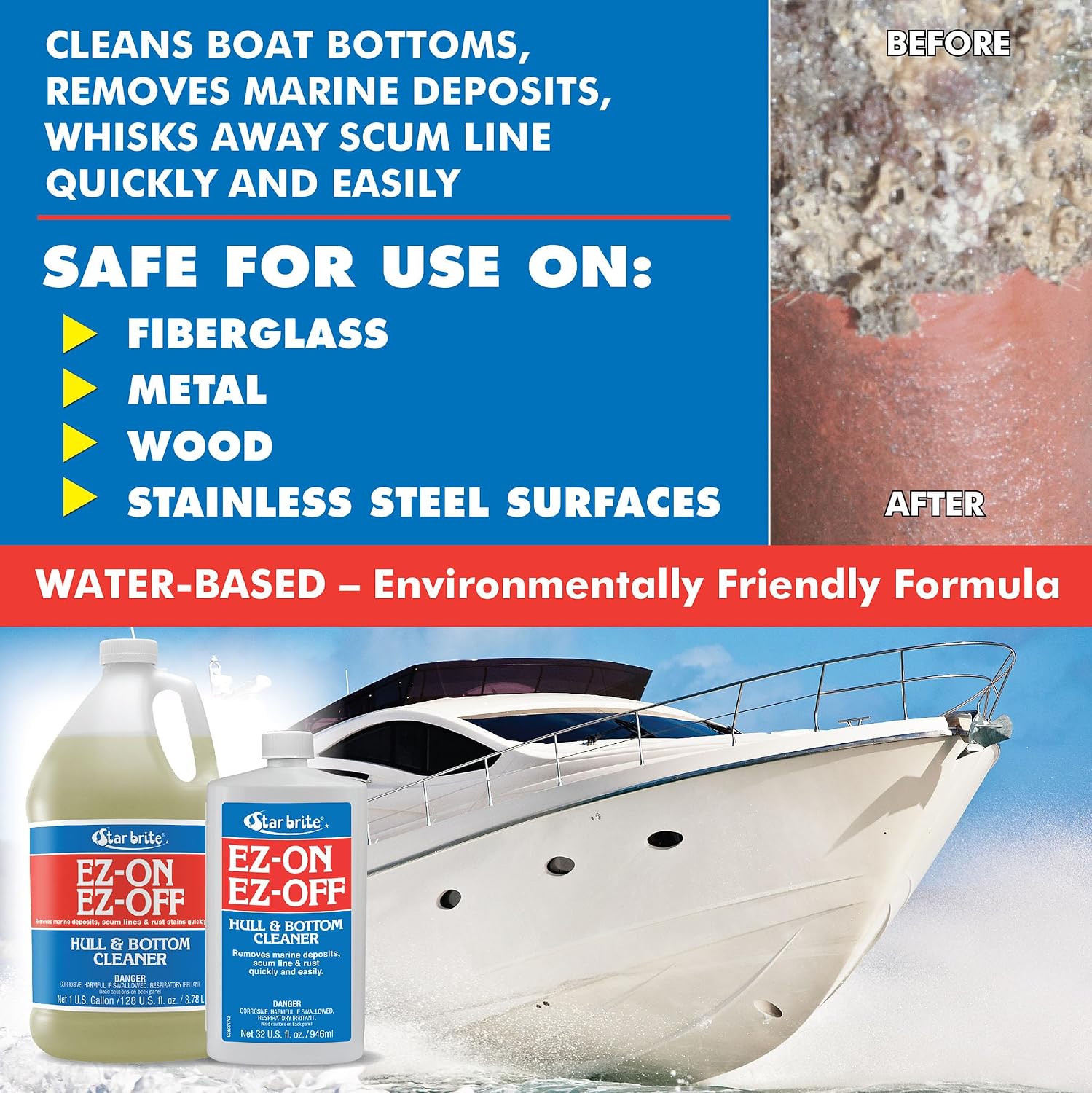 Star Brite EZ-ON EZ-Off Boat Hull & Bottom Cleaner - Effortlessly Remove Stains and Restore Your Boat's Pristine Appearance - 32 OZ (092832) - Image 4