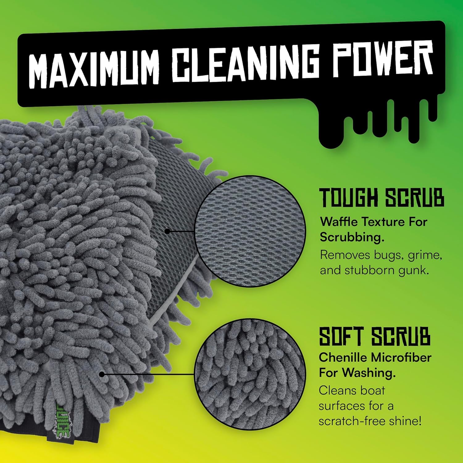 Boat Juice Boat Wash & Shine | pH Neutral Soap for Fiberglass, Hull, Deck, and Vinyl | Boat Wash Kit with HydroSuds Sprayer, 2in1 Wash Mitt, XL Microfiber Towel | Bubble Gum Scent | Made in USA - Image 6