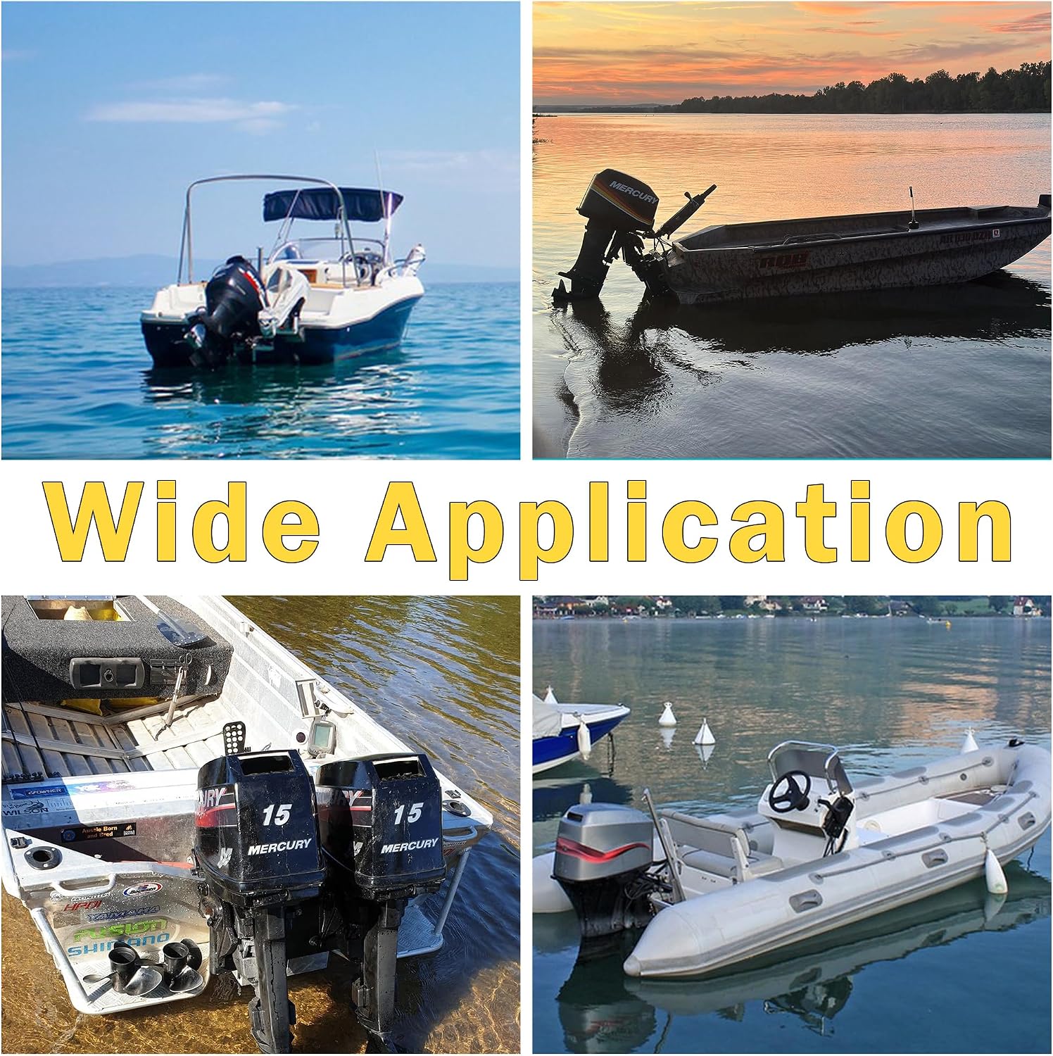 10 3/8 x 13 (10 Spline Tooth) Parts No.48-19640A40 Upgrade Aluminum Boat Outboard Propeller Compatible with Mercury Engines 9.9/15/18/20/25HP RH - Image 6