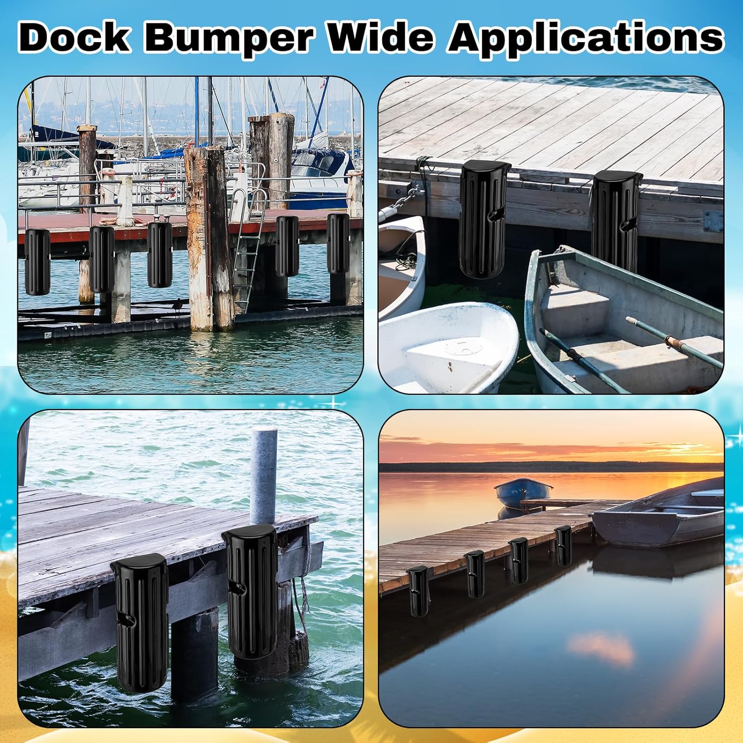 DaisyInner Dock Bumpers Fenders for Edging Docking Inflatable Corner Boat Fenders with Pump and Mounting Hardware for Straight-Edge Side Marine Bumpers for Buoy Pontoon Protector - Image 6
