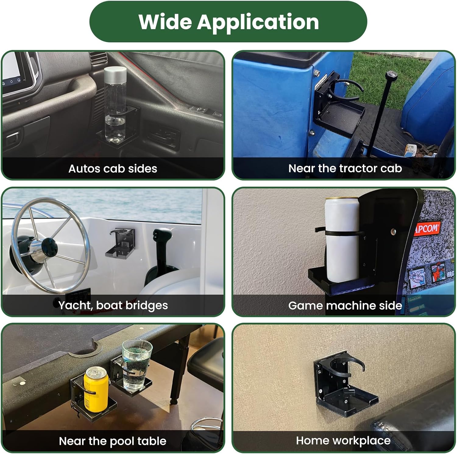 2pcs Adjustable Folding Cup Holder, Car Wall Mount Water Drink Coffee Bottle Holder with Screws, Fit Most Size Mugs Bottle, for Truck RV Van Boat Camper Caravan Marine (Diamond Pattern) - Image 6