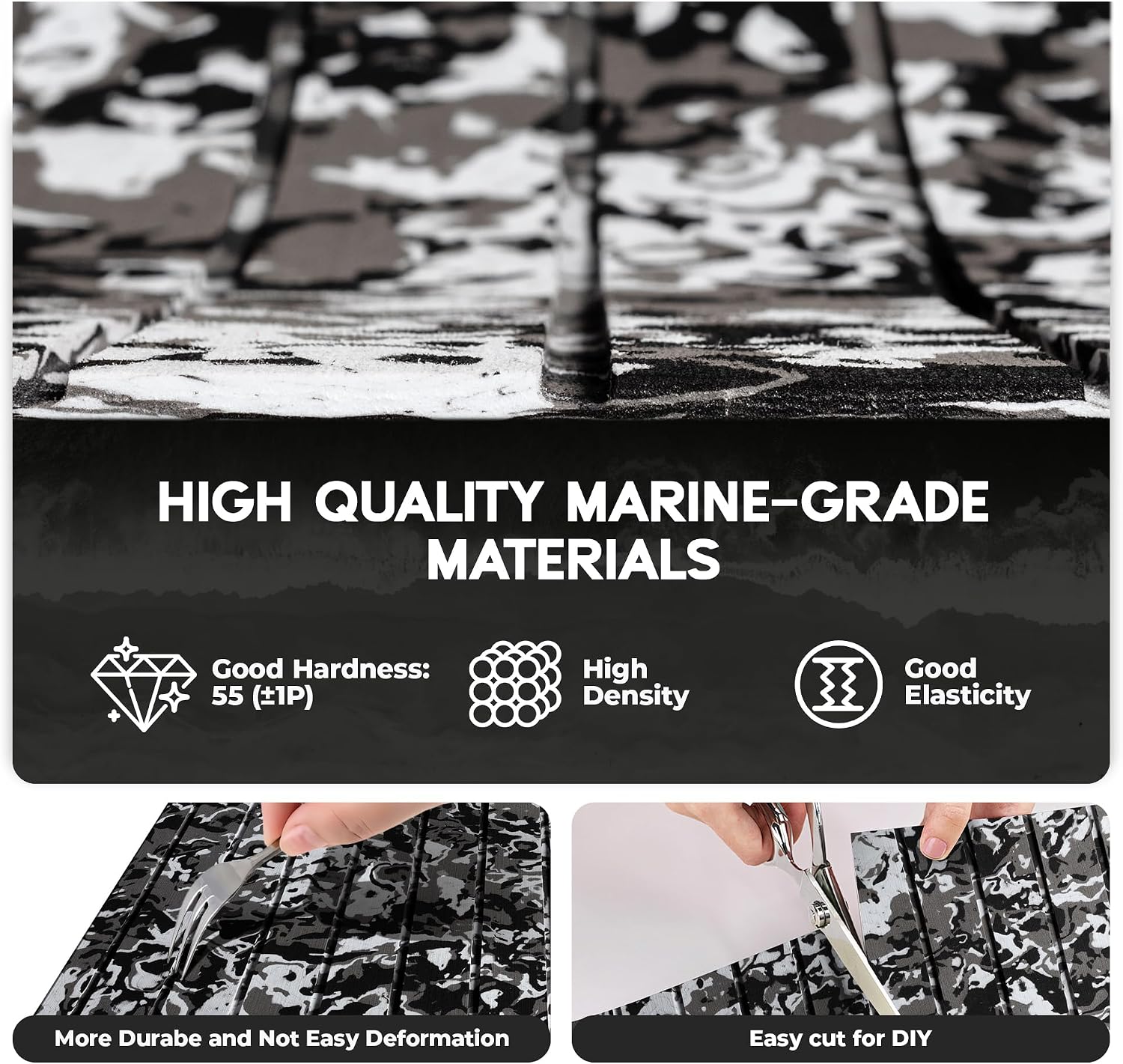FOCEAN EVA Foam Boat Flooring, Sea Vinyl Decking Camo Deck Mats with self Adhesive for Bass Boats Pontoon Boats Jon Boats RV Yacht Kayak Surfboard Floor - Image 4