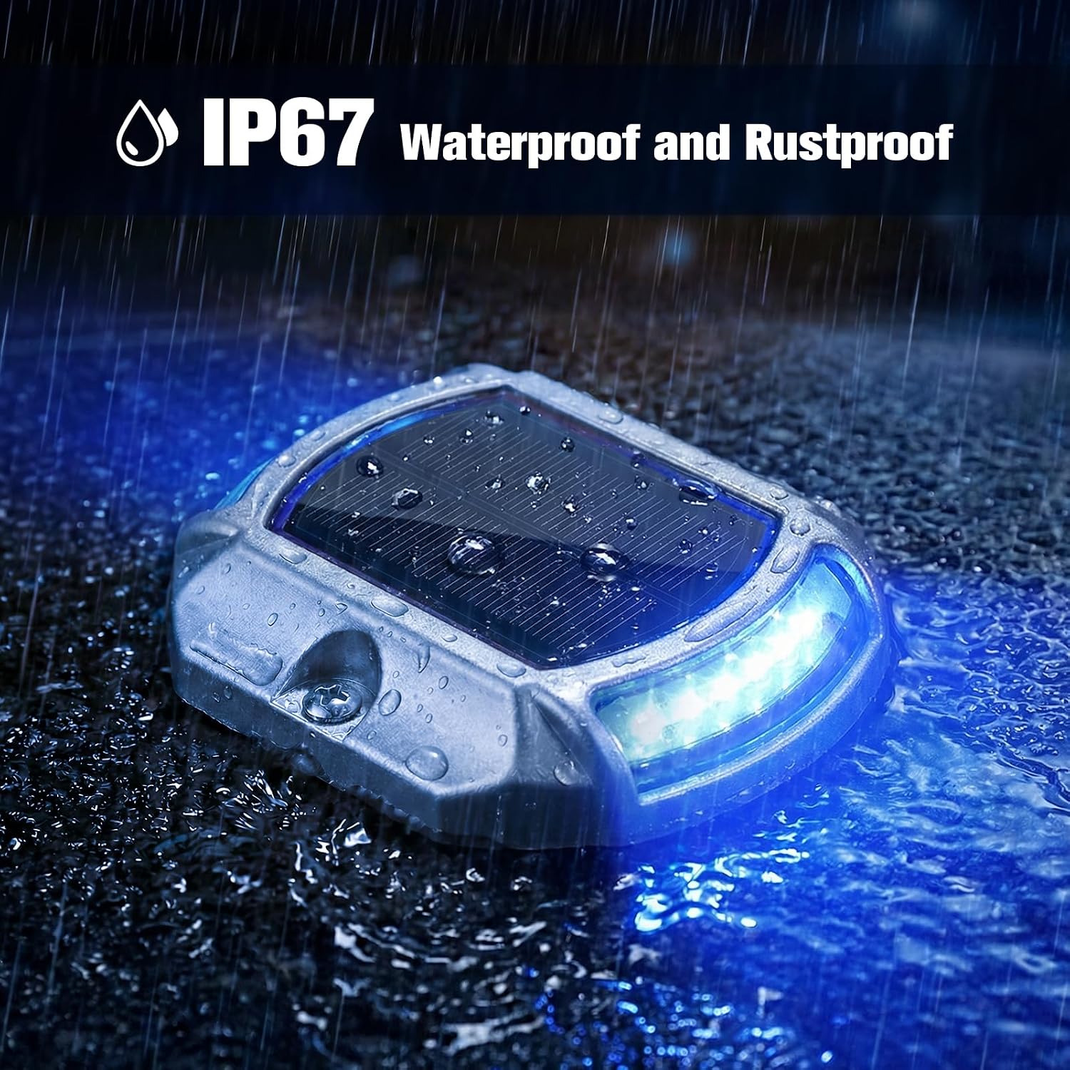 VOLISUN Solar Driveway Lights Dock Deck Lights 12 Pack,2 Colors in 1, LED Solar Powered Waterproof Outdoor Warning Step Light for Driveway Sidewalk Pathway (White/Blue),Auto On/Off - Image 5
