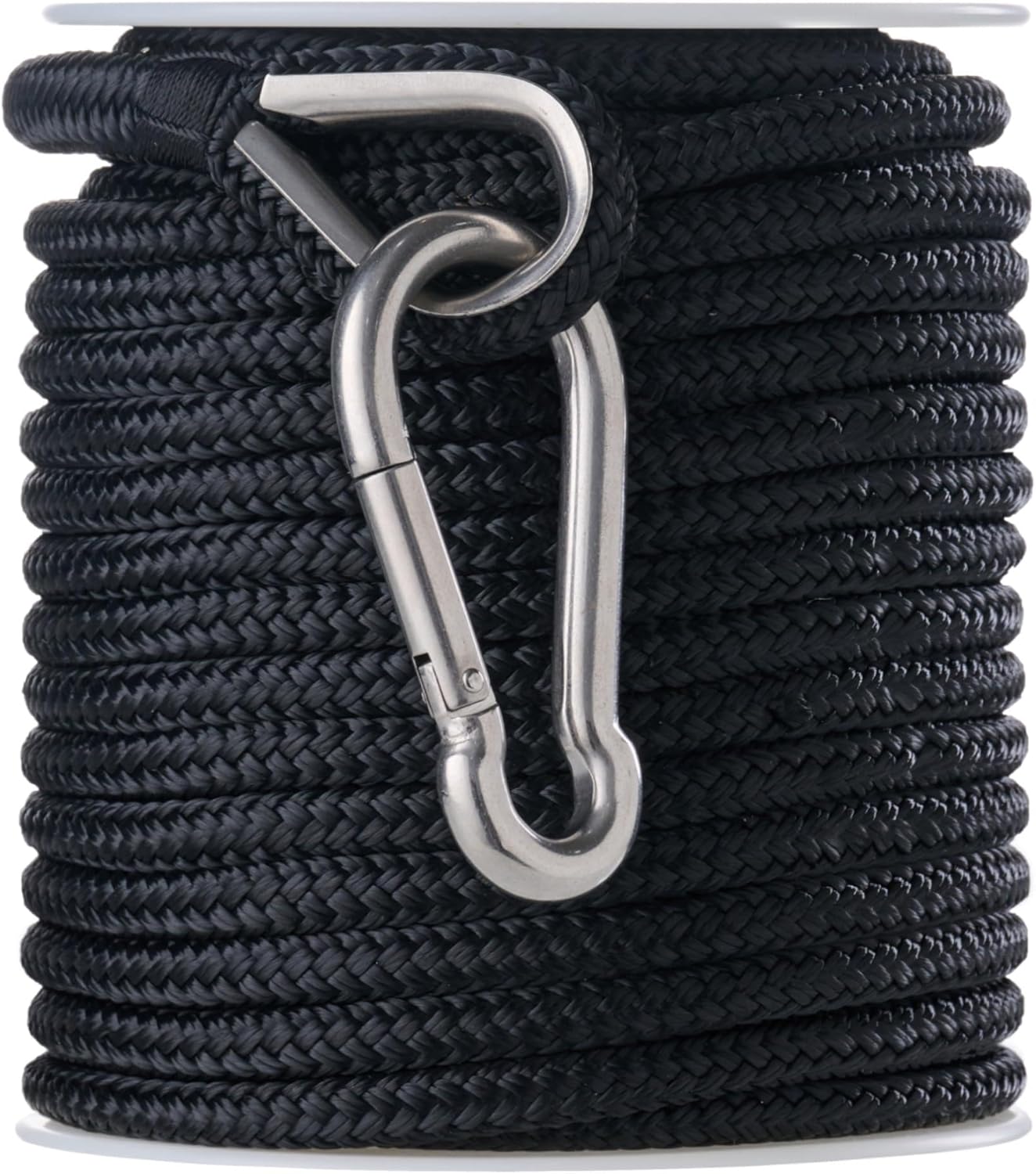 RainierSupplyCo Boat Anchor Rope - Double Braided Marine Rope Anchor Line - 100/150 / 200/300 ft Nylon Boating Line with 316 Stainless Steel Thimble and Heavy Duty Marine Grade