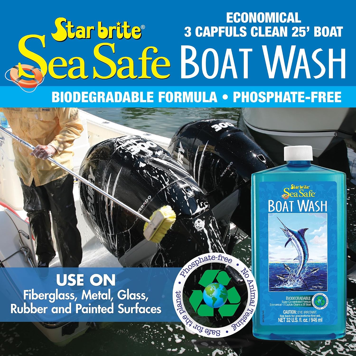 STAR BRITE Sea Safe Boat Wash – Super Concentrated Formula – Gently Removes Dirt, Grime, and Salt Without Stripping Wax or Polish – Designed for Use on All Boat Surfaces - Image 5
