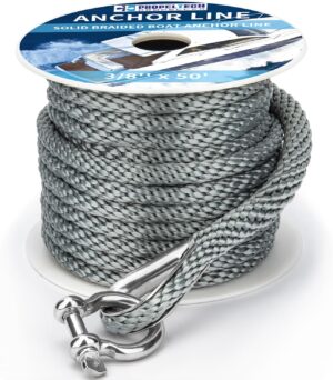 Boat Anchor Rope 3/8 inch 50ft Prem...