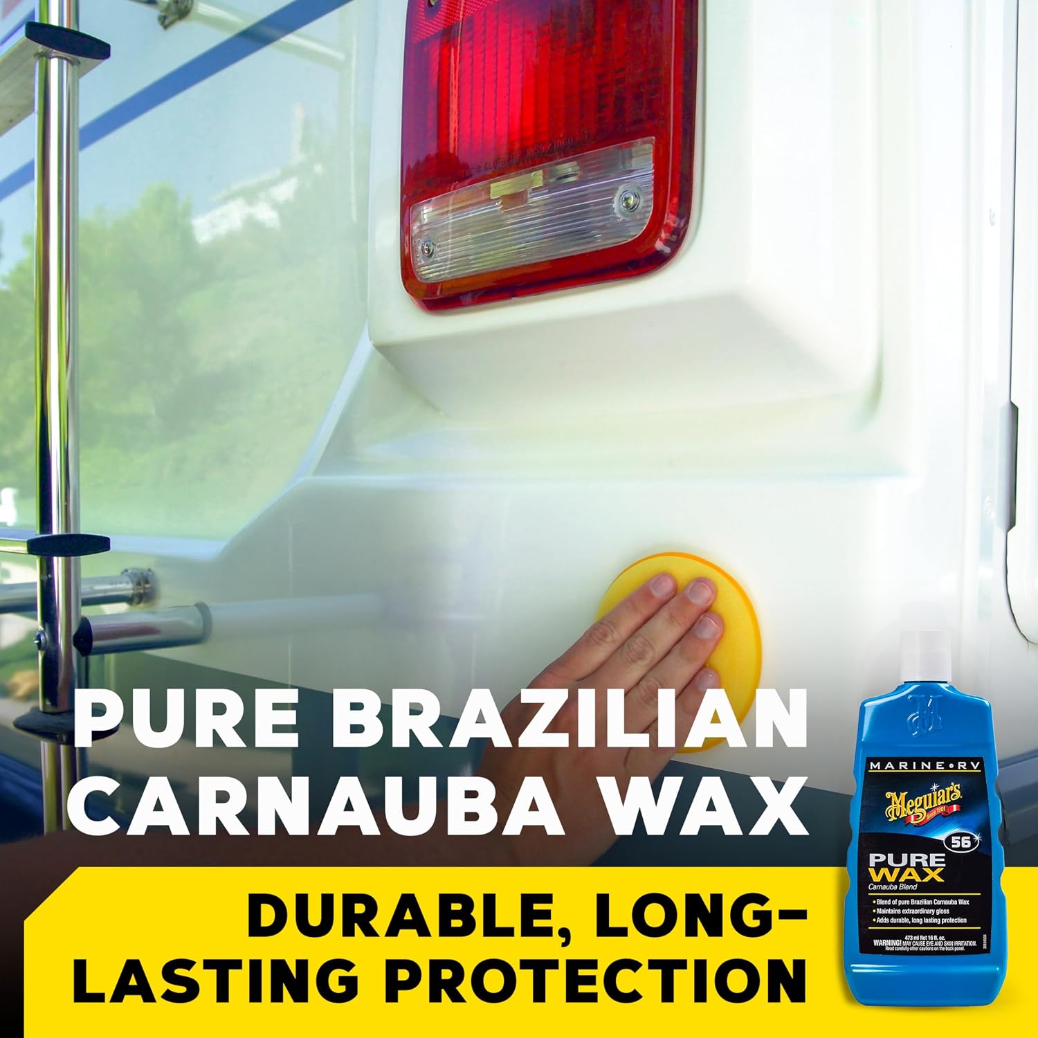 Meguiar’s Marine/Rv Pure Wax Carnauba Blend, Boat Wax/Marine Wax, Boat Polish That Delivers Long-Lasting Protection; Use On Gel Coat, Fiberglass And Painted Finishes On Boats And Rvs - 16 Oz Bottle - Image 2