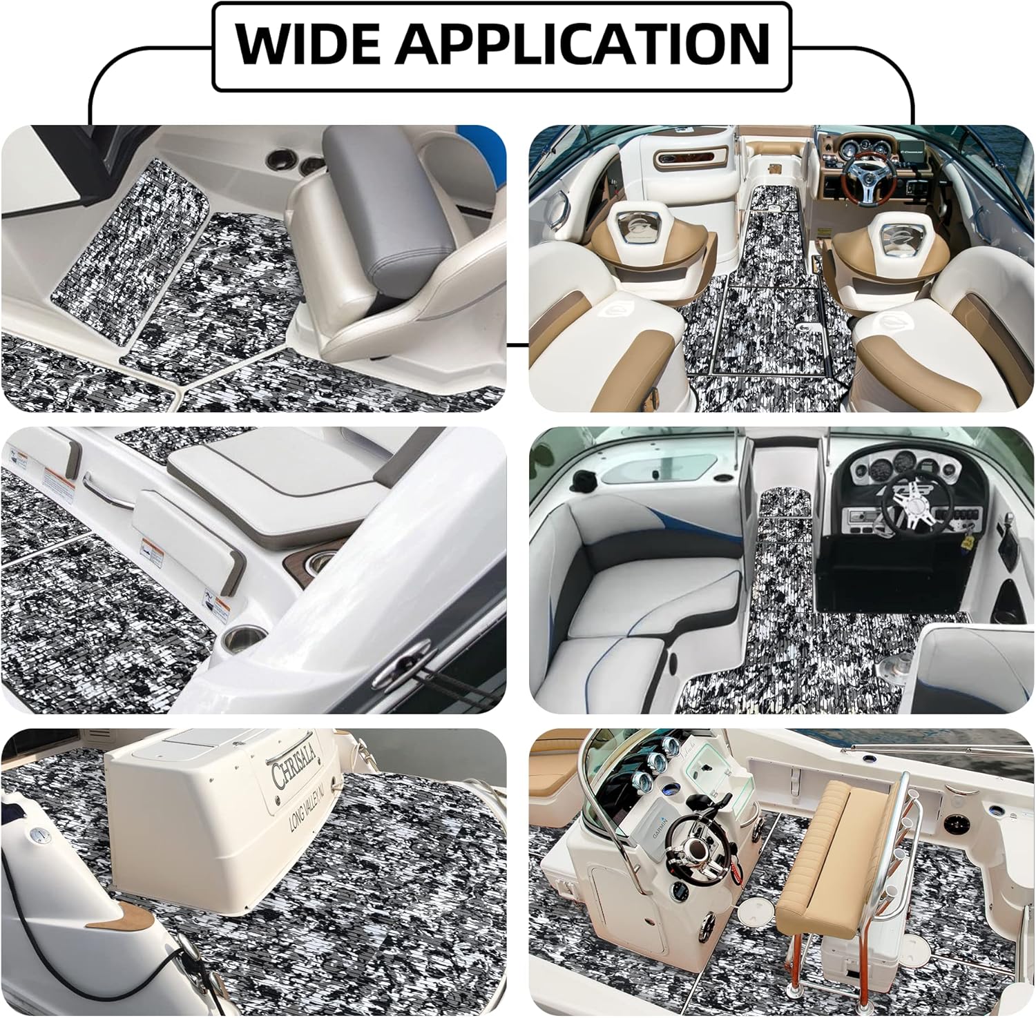 FOCEAN Boat Flooring EVA Foam Boat Decking Marine Flooring Camo Self-Adhesive Marine Mats for Jon Boats Bass Boat Kayak RV 94.5"x15.7", Snow Camo - Image 8