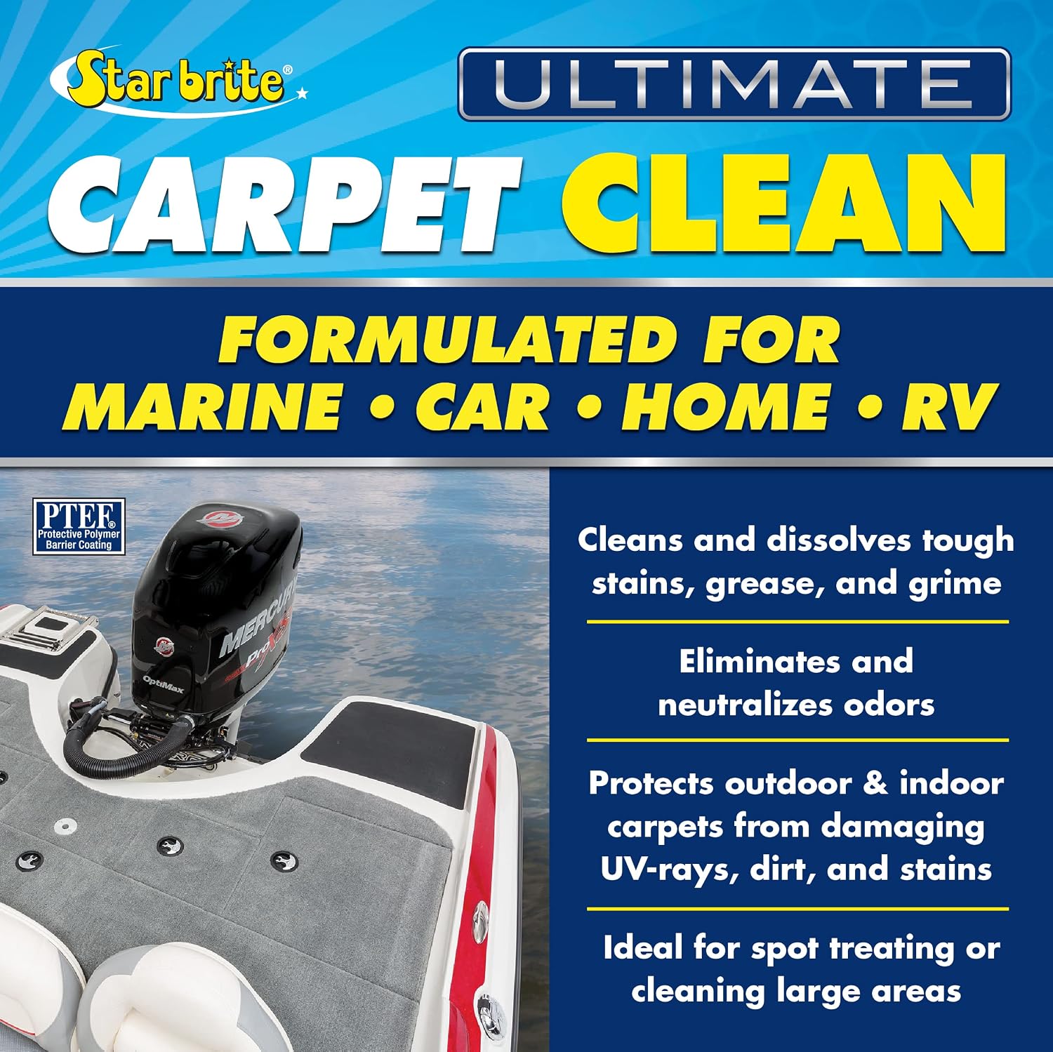 STAR BRITE Ultimate Carpet Clean Spray - High-Performance Marine Carpet Cleaner for Boats, Bass Boats - Removes Tough Stains & Odors - Easy to Use - Ideal for Car, Home, and RV (088922P) - Image 3