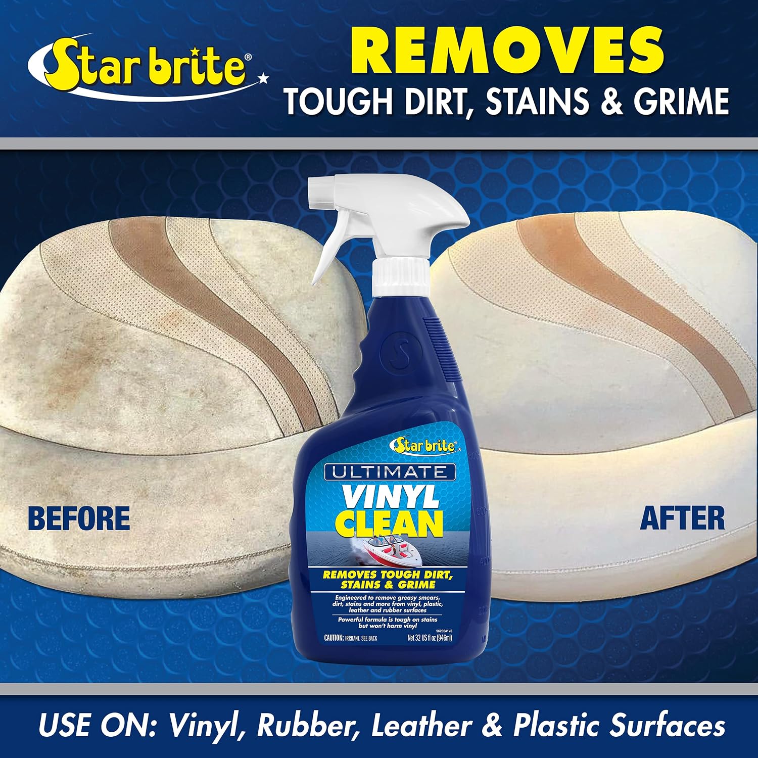 STAR BRITE Ultimate Vinyl Clean Spray - Multi-Surface Cleaner for Auto, RV, Home & Boat Upholstery - Vinyl, Rubber, Leather, Plastic + Interior & Exterior Trim 32 OZ (096232) - Image 5