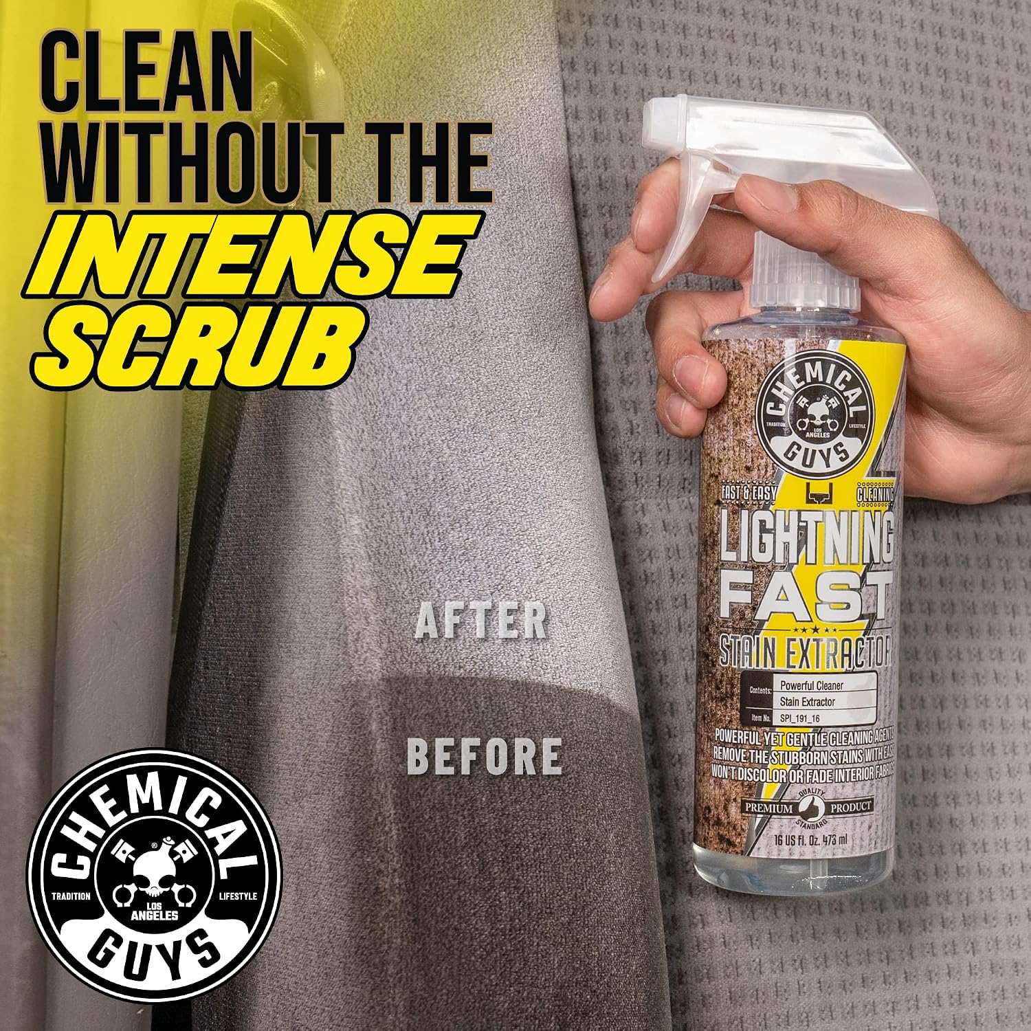 Chemical Guys Lightning Fast Carpet and Upholstery Stain Extractor - Chemical Guys Carpet Cleaner, Great for Fabric, Upholstery, Cars, Home, Office, Furniture, and More, Fresh Scent - 16 oz - Image 5