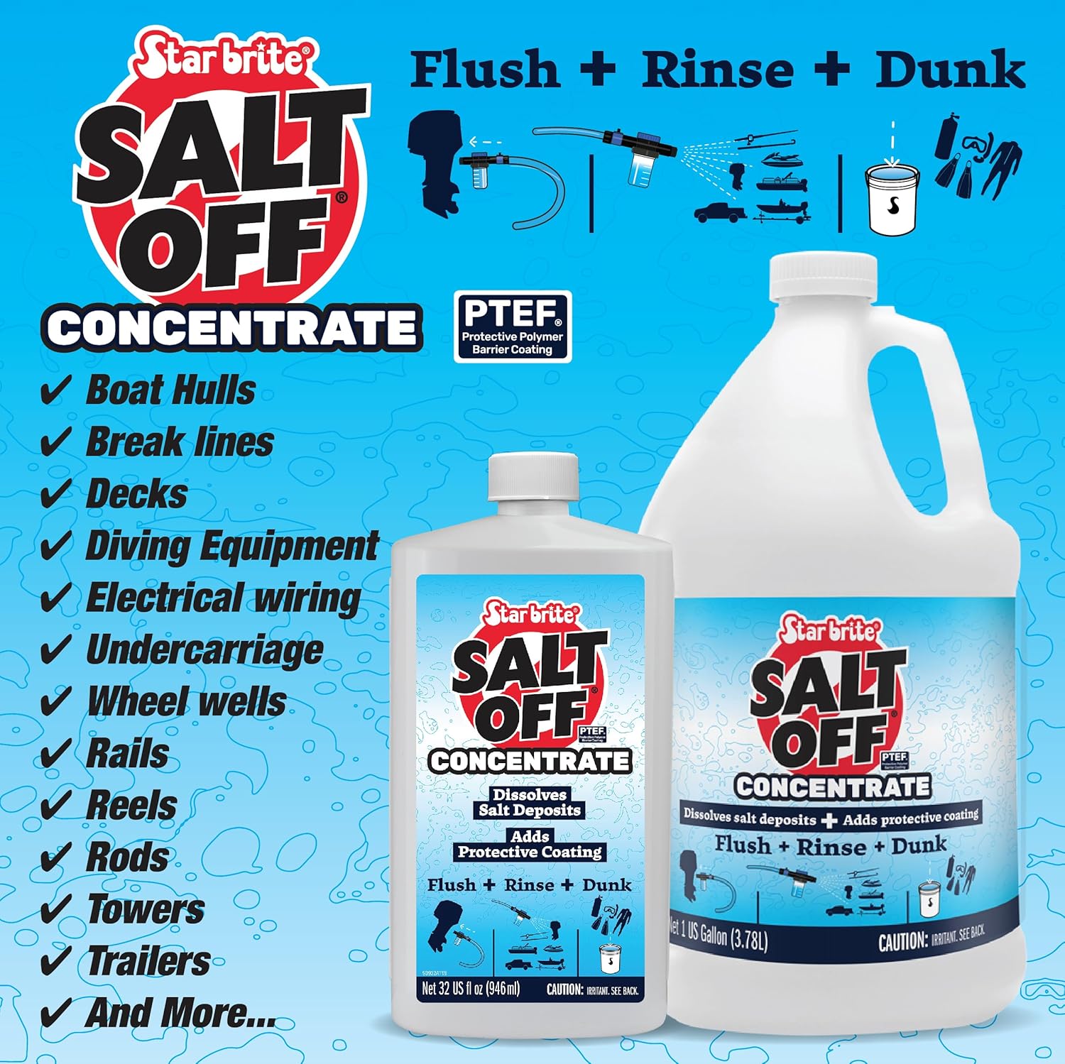 STAR BRITE Salt Off Concentrate - Ultimate Salt Remover Wash & Marine Engine Flush for Boats, Vehicles, Trailers, and More - 128 OZ Gallon (093900N) - Image 3