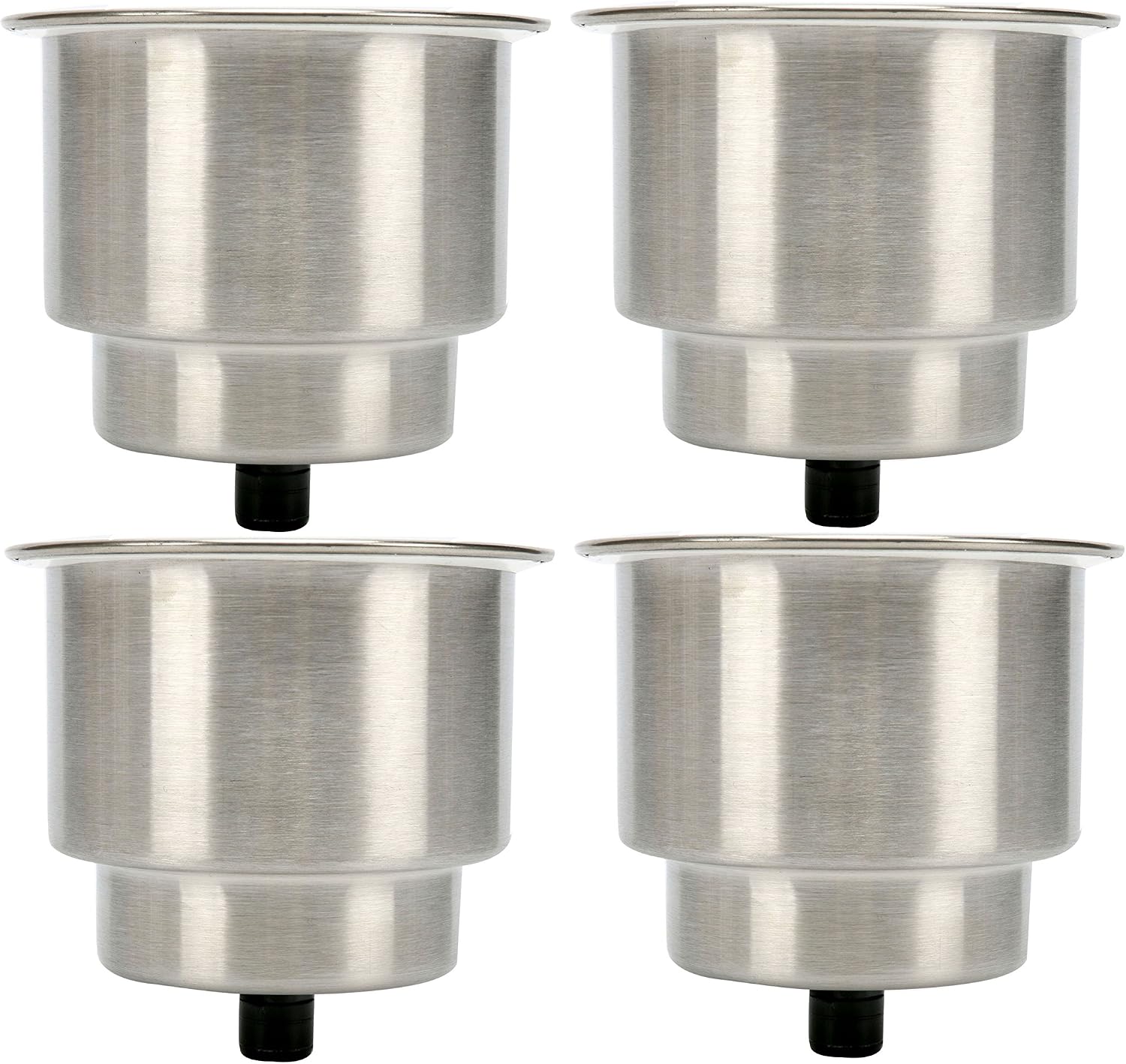 Amarine Made 4pcs Stainless Steel Cup Drink Holder with Drain for Marine Boat RV Camper