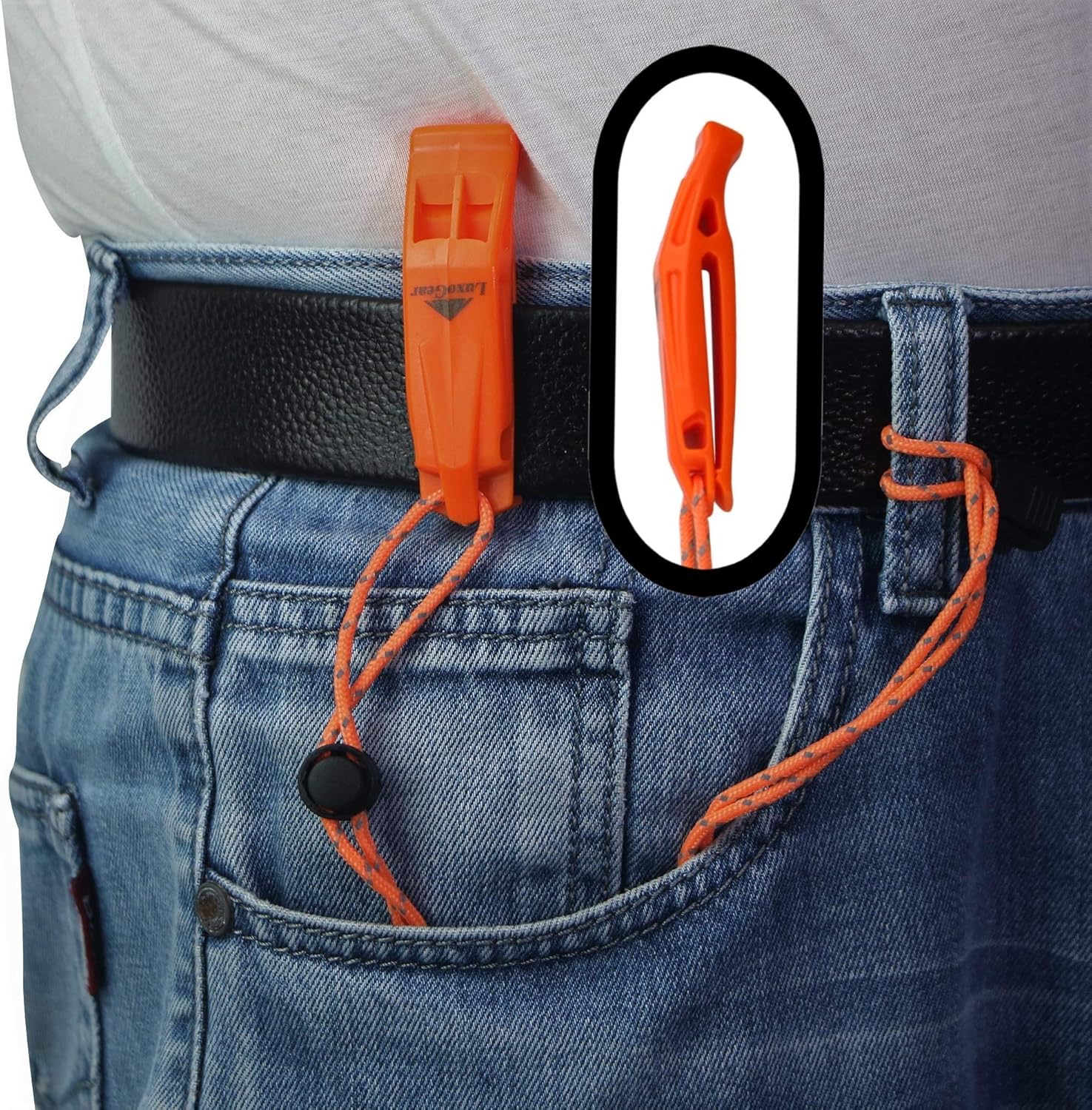LuxoGear Emergency Whistles with Lanyard Safety Whistle Survival Shrill Loud Blast for Kayak Life Vest Jacket Boating Fishing Boat Camping Hiking Hunting Rescue Signaling Kids Lifeguard Plastic 2 Pack - Image 5