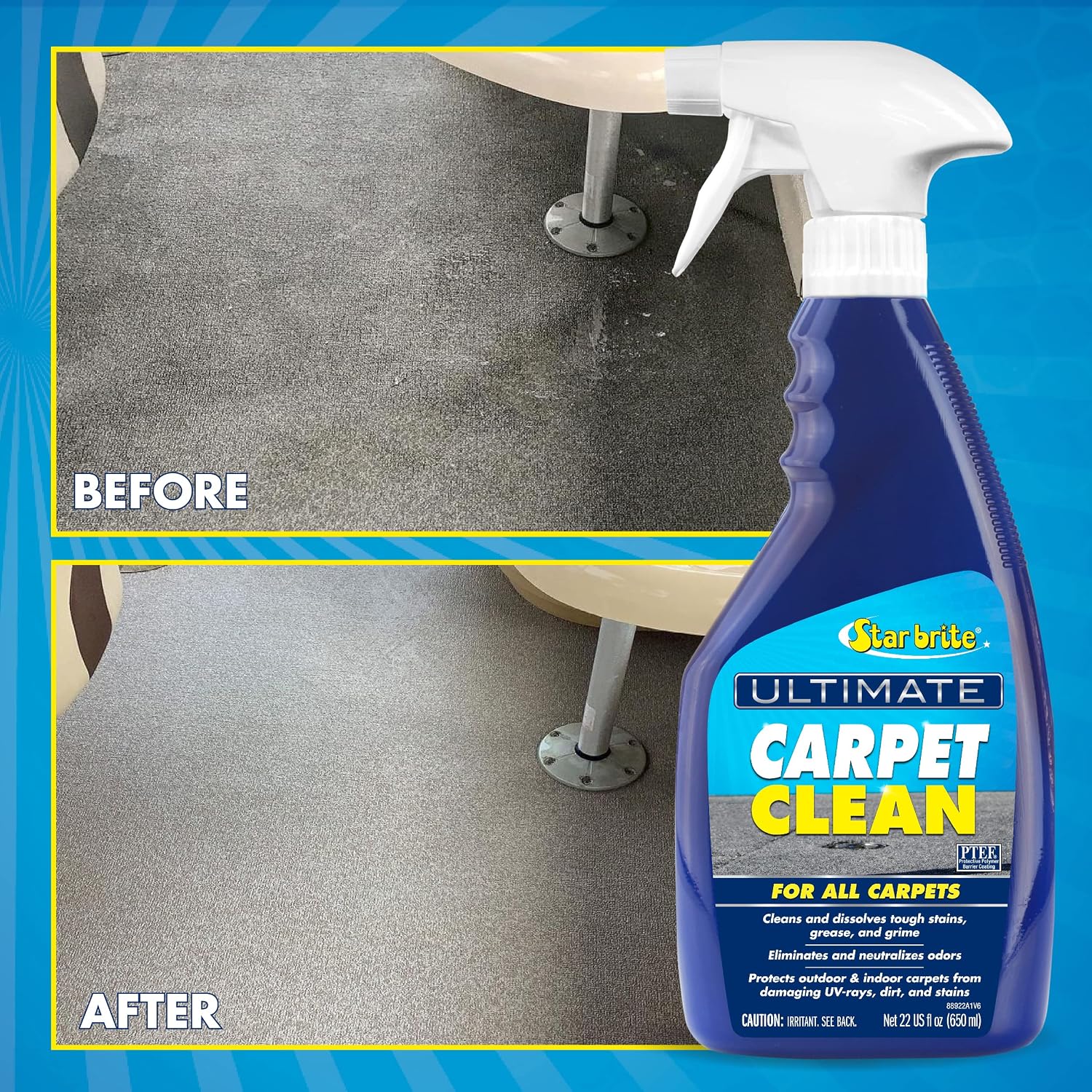 STAR BRITE Ultimate Carpet Clean Spray - High-Performance Marine Carpet Cleaner for Boats, Bass Boats - Removes Tough Stains & Odors - Easy to Use - Ideal for Car, Home, and RV (088922P) - Image 4
