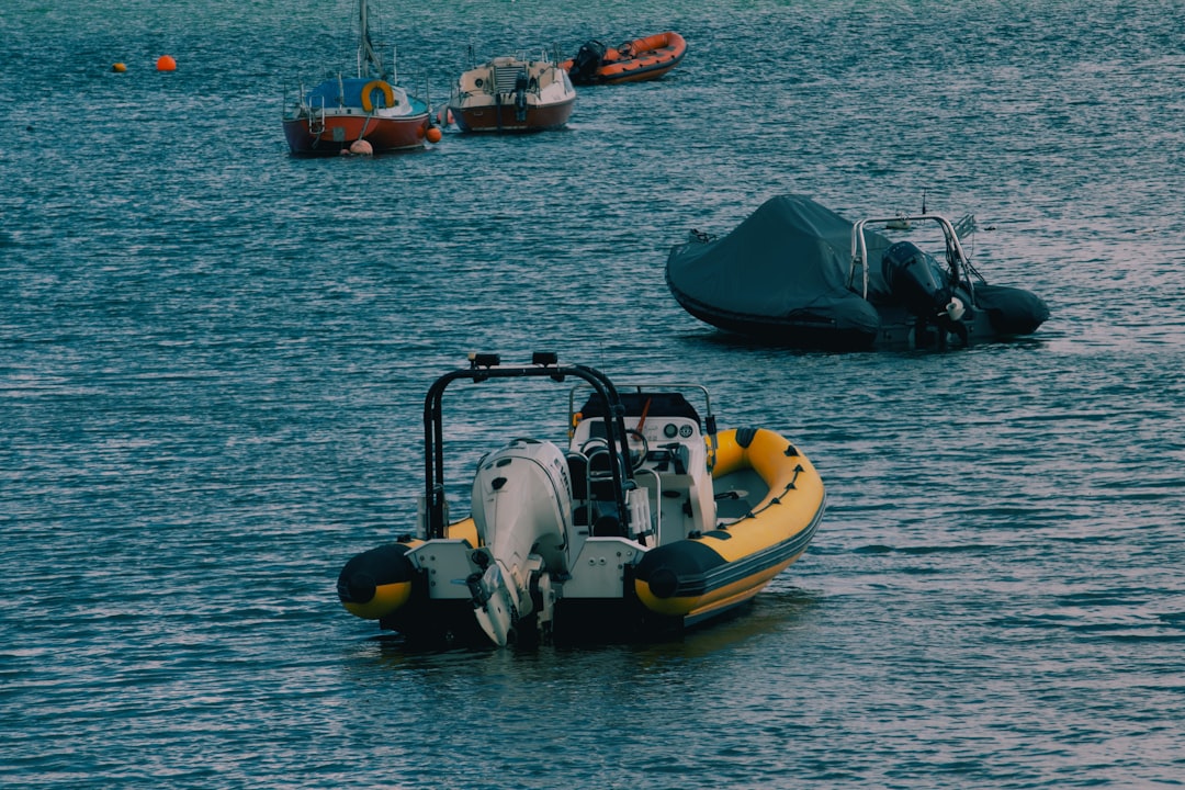 A well-organized boat with emergency gear neatly stored and accessible, showcasing life jackets, flares, and first aid kits.
