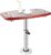Boat Pontoon Table, RV Adjustable Height Table, Removable Pontoon Boat Tables with Pedestal Leg, 22-28in Height Range, Freestanding Caravan Desk w/4 Cup Holders&Supporting Rod for RV Camper Van Yacht