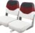 Seamander 2-Pack 19″H Boat Seats,Folding Boat Seats (White/Red&Dark Grey) | Stainless Steel Screws, Aluminum Hinges, For Jon Boats & Fishing Boats