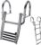 Hoffen 4 Step Pontoon Boat Ladder, Stainless Steel Telescoping Folding Boat Ladder Rear Entry Heavy Duty Custom Inboard with Pedal and Safe Handrails