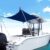Boat T-Top Sun Shade Kit Boat Canopy, Boat Cover with Stainless Steel Telescopic Rod Foldable, High-Tech Polyester Fiber, Anti-Ultraviolet Dark Blue(70″×59″×47″)