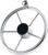 5 Spoke 11 Inch Boat Steering Wheel, Stainless Steel Marine Steering Wheel fit Standard 3/4 Taper Shaft, with Control Knob and Cap for Boats, Pontoon Boats, Yachts