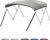 KEMIMOTO Bimini Top for Boat, Bimini Tops Cover 600D Marine Grade Canvas Boat Canopy with 6ft Length 54 in – 96 in Width 46 in Height, Includes Mounting Hardware, Straps Rear Support Poles