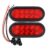 PPI (2) Red Trailer Truck LED Sealed RED 6″ Oval Stop/Turn/Tail Light Marine Waterproof Including 3-pin water tight plug DOT SAE with wires and Grommet