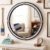 Vercraft Nautical Coastal Mirror 30″ Wall Decor with Rope Wrapped Trim and Hanging Loop Round Circle Nursery Mirror Nautical Boho Rustic Decorative for Living Room, Bedroom Blue and White