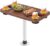 Boat Table Set 18″x34″ Pontoon Boat Marine ABS Table with 27” Detachable Pedestal Leg 4 Drink Holders 2 Phone Stands and Drain Outlet, Pontoon Accessories