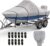 RVMasking Center Console Boat Cover 17-19ft with Motor Cover, 1200D Middle Reinforced Heavy Duty Waterproof Boat Cover, UV Resistant Marine Grade Fabric, Trailerable Center Console Boat Cover, Gray