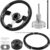 Boats Steering System, 10ft Cable Outboard Steering Kit 3/4″ Standard Tapered Shaft, Boat Steering Control Cable for Yachts, Fishing Boats and Other Watercraft – with Steering Wheel