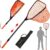 Dovesun Rubber Fishing Landing Nets Telescopic Handle Nets Folding Nets with Collapsible Handle for Catch & Release Fishing Gift 17.6″ dia-13.7″ Depth Black/Orange