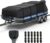 RVMasking Pontoon Boat Cover with Motor Cover, 1400D Heavy Duty Middle Reinforced, Marine Grade Waterproof Boat Cover for Length: 21′-24′, Beam Width up to 102″, Black