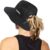 Women’s Outdoor UV-Protection-Foldable Sun-Hats Mesh Wide-Brim Beach Fishing Hat with Ponytail-Hole
