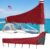 Mainsail Boom Cover for Sailboats, 1200D Waterproof UV-Resistant Sailboat Mainsail Cover, Waterproof, Heavy Duty Sailboat Boom Cover Fits 10-11 ft Boom, Burgundy