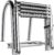 4-Step Pontoon Boat Ladder, 316 Stainless Steel Folding Telescoping Inboard Ladder with Hand Railing and Extra Wide Steps