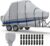 RVMasking Hard Top/T-Top Boat Cover, 1200D Partial Reinforced Waterproof Heavy Duty with Motor Cover for Center Console Boat with T TOP Roof, 20′-22′ Long Beam Width up to 106″, Gray