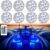 Seaponer Boat Lights Wireless Battery Operated, Waterproof Marine Led Light for Deck Light Courtesy Interior Lights, for Fishing Kayak Duck Jon Bass Boat, RGB Multi Color Remote Controlled, 8pcs