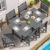 SERWALL Patio Dining Sets for 6 Person, HDPE Dining Set with 6 Armless Chairs, Gray