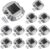 VOLISUN Solar Deck Lights Driveway Dock Lights, 12-Pack Led IP68 Waterproof Outdoor Warning Step Lights for Driveway Sidewalk Garden Pathway Yard(White, Auto On/Off