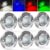 PSEQT 6Pcs 6LED RGBW Boat Courtesy Lights, 4-color 3” Round Waterproof Marine Interior Deck Transom Stern Navigation Lights for Pontoon Fishing Boat Bass Sailboat Kayak Yacht