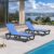 PURPLE LEAF Outdoor Chaise Lounge Patio Chair 5 Positions Adjustable Aluminum Frame with Textilene Seat Lightweight and Durable Pool Chaise Lounge for Patio Poolside Beach Yard, Royal Blue