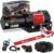 Nilight 3500 lbs ATV Winch 12V Electric Winches With Synthetic Winch Rope Wireless Remote Wired Switch Fairlead Mounting Plate Portable Waterproof Winch for Towing ATV UTV Trailer Truck Jeep Offroad