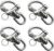 4 Pack Swivel Eye Snap Shackle, Marine Sailboat Shackles Quick Release 316 Stainless Steel for Sailing Rigging SCBA Mask Halyard Panic Snap Spinnaker Clip
