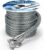 Boat Anchor Rope 3/8 inch 50ft Premium Solid Braid Nylon MFP Boat Rope with Stainless Steel Thimble & Shackle, Quality Marine Line, Grey,Boat Accessories
