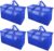 TICONN 4 Pack Extra Large Moving Bags Heavy Duty with Zippers & Carrying Handles, Durable Storage Bags Moving Boxes for Closet Organizers and Storage (4 Pack, Blue)